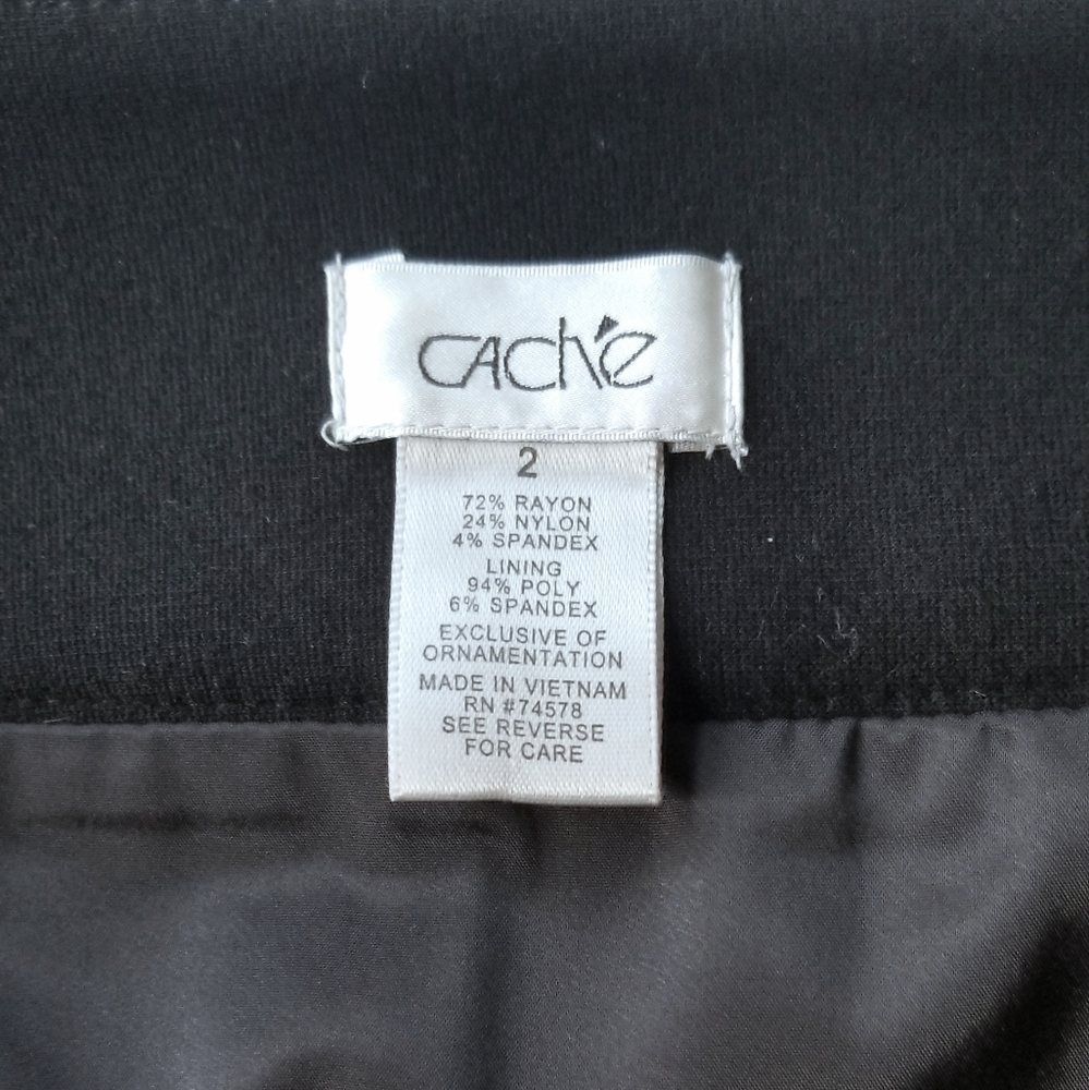 Cache Black Short Skirt mint condition Sz 2 - Picture 8 of 9